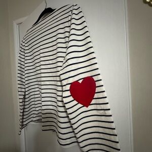 J. Crew Navy and White Striped Shirt